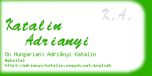 katalin adrianyi business card