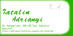 katalin adrianyi business card